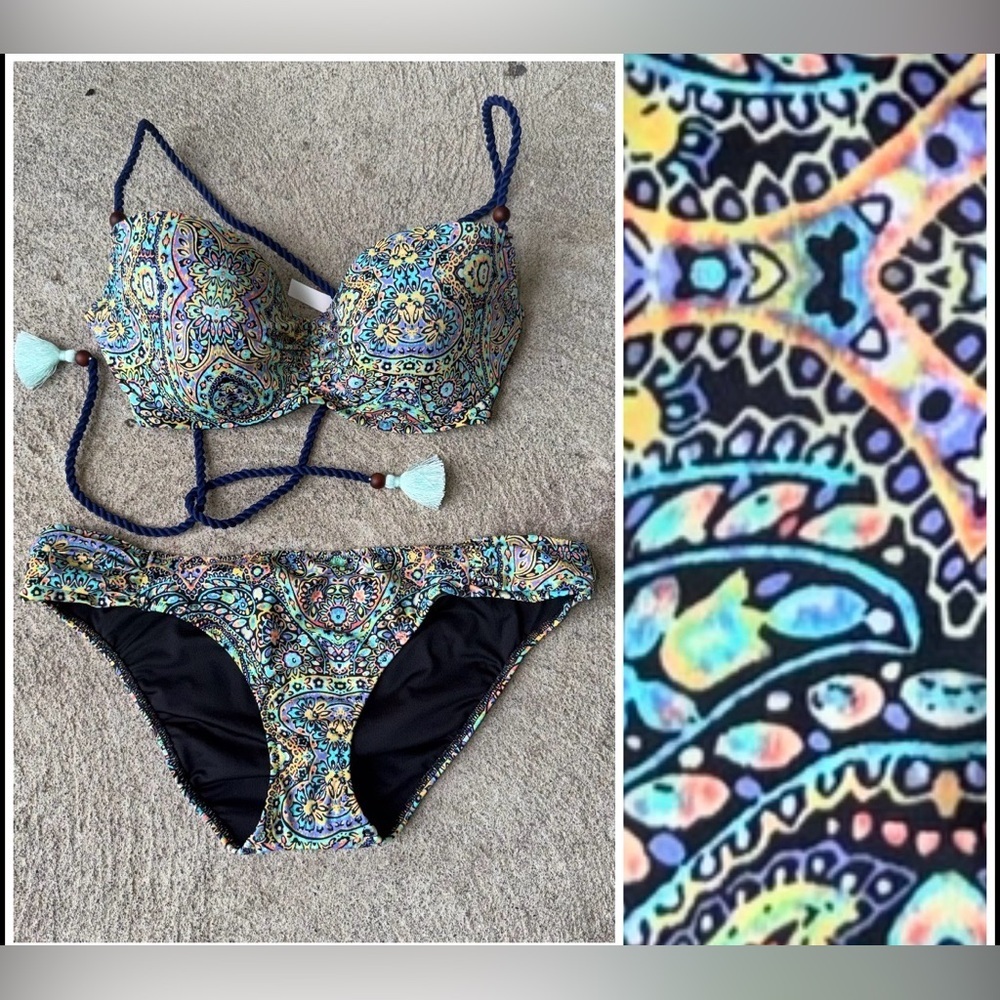 VICTORIA’S SECRET Mosaic Garden Bikini Set size Medium / 34D